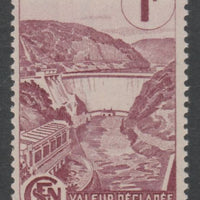 France - SNCF Railway Parcel Stamp 1944 Mareges Dam 1f purple unmounted mint, Yv 216*