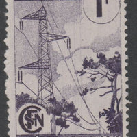 France - SNCF Railway Parcel Stamp 1944 Electric Pylons 1f violet unmounted mint, Yv 220*