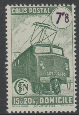 France - SNCF Railway Parcel Stamp 1945 Electric Locomotive 7f8 green & violet unmounted mint, Yv 232*