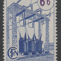 France - SNCF Railway Parcel Stamp 1945 Transformers 6f6 blue & violet unmounted mint, Yv 233*
