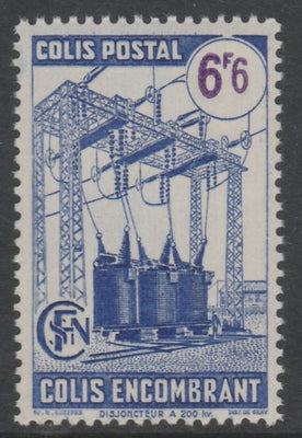 France - SNCF Railway Parcel Stamp 1945 Transformers 6f6 blue & violet unmounted mint, Yv 233*