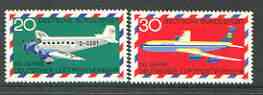 Germany - West 1969 50th Anniversary of Airmail Services set of 2 unmounted mint SG 1482-83*