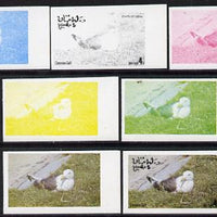 Oman 1977 Birds #2 4b (Common Gull) set of 7 imperf progressive colour proofs comprising the 4 individual colours plus 2, 3 and all 4-colour composites unmounted mint