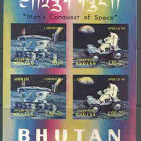 Bhutan 1971 Conquest of Space (Apollo 15) m/sheet containing set of 4 in 3-dimensional format unmounted mint, Mi BL 46