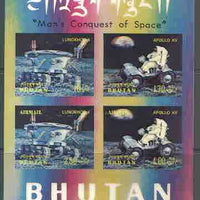 Bhutan 1971 Conquest of Space (Apollo 15) m/sheet containing set of 4 in 3-dimensional format unmounted mint, Mi BL 46