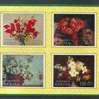 Bhutan 1969 Flowers 'Postage' m/sheet #2 containing 4 values relief printed unmounted mint, Mi BL 38