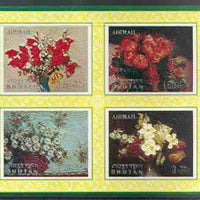 Bhutan 1969 Flowers 'Airmail' m/sheet #2 containing 4 values relief printed unmounted mint, Mi BL 40
