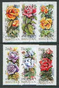 Bhutan 1973 Roses (on scented paper), perf set of 6 very fine cto used, Mi 545-50A*