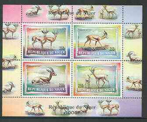 Niger Republic 1998 Gazelles perf m/sheet containing set of 4 unmounted mint