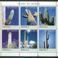 Angola 2000 Cacti sheetlet containing set of 6 values unmounted mint