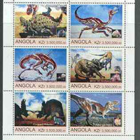 Angola 2000 Dinosaurs sheetlet containing set of 6 values unmounted mint