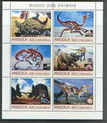 Angola 2000 Dinosaurs sheetlet containing set of 6 values unmounted mint