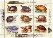 Guinea - Conakry 1998 Tortoises perf sheetlet containing set of 9 values unmounted mint