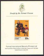 Zaire 1981 Girl Dancing to Cello by Norman Rockwell 10k imperf proof mounted on Format International proof card