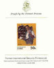 Zaire 1981 Sorter Reading Mail by Norman Rockwell 50k imperf proof mounted on Format International proof card