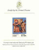 Zaire 1981 Boy in Armchair playing Trumpet by Norman Rockwell 175k imperf proof mounted on Format International proof card