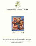Zaire 1981 Boy in Armchair playing Trumpet by Norman Rockwell 175k imperf proof mounted on Format International proof card