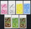 Eynhallow 1977 Birds #01 Brambling & Snow Bunting 3p set of 7 imperf progressive colour proofs comprising the 4 individual colours plus 2, 3 and all 4-colour composites unmounted mint