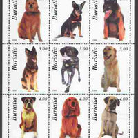 Buriatia Republic 2000 Dogs (various breeds) perf sheetlet containing complete set of 9 values unmounted mint