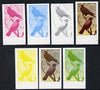 Eynhallow 1977 Birds #01 Rook & Hooded Crow 15p set of 7 imperf progressive colour proofs comprising the 4 individual colours plus 2, 3 and all 4-colour composites unmounted mint