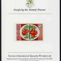 Dominica 1975-78 Tomatoes 50c imperf proof mounted on Format International proof card (as SG 503)