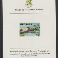 Grenada 1975 Pearls Airport 35c imperf proof mounted on Format International proof card (as SG 661)