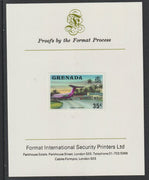 Grenada 1975 Pearls Airport 35c imperf proof mounted on Format International proof card (as SG 661)