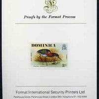 Dominica 1978 Green Heron 2c imperf proof mounted on Format International proof card (SG 525var)