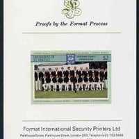 St Vincent - Grenadines 1985 Cricketers #3 - $2 Yorkshire Team - imperf proof mounted on Format International proof card (as SG 369)