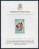 Maldive Islands 1976 Montreal Olympics 4l (Field-Hockey) imperf proof mounted on Format International proof card (as SG 657)