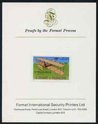 St Thomas & Prince Islands 1979 Aviation History 0.5Db (Wright Flyer 1) imperf proof mounted on Format International proof card