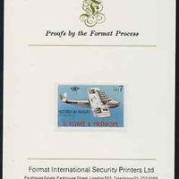 St Thomas & Prince Islands 1979 Aviation History 7Db (Dornier DO X) imperf proof mounted on Format International proof card