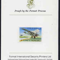 St Thomas & Prince Islands 1979 Aviation History 5Db (Spirit of St Louis) imperf proof mounted on Format International proof card