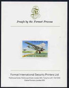 St Thomas & Prince Islands 1979 Aviation History 5Db (Spirit of St Louis) imperf proof mounted on Format International proof card