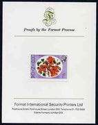 Dominica 1975-78 African Tulip 1c imperf proof mounted on Format International proof card (as SG 491)