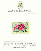 Antigua 1976 Bougainvillea 10c (with imprint) imperf proof mounted on Format International proof card (as SG 476B)