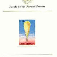 St Thomas & Prince Islands 1980 Balloons 25Db (Prof Piccard) imperf proof mounted on Format International proof card