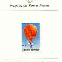 St Thomas & Prince Islands 1980 Balloons 8Db (Anrée's Eagle) imperf proof mounted on Format International proof card