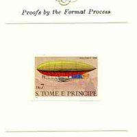 St Thomas & Prince Islands 1980 Airships 7Db (Willows II) imperf proof mounted on Format International proof card