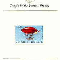 St Thomas & Prince Islands 1980 Airships 0.5Db (De Lôme) imperf proof mounted on Format International proof card