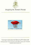 St Thomas & Prince Islands 1980 Airships 0.5Db (De Lôme) imperf proof mounted on Format International proof card