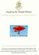 St Thomas & Prince Islands 1980 Airships 3Db (Gaston Brothers) imperf proof mounted on Format International proof card