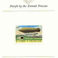 St Thomas & Prince Islands 1980 Airships 8Db (Ville de Lucerne) imperf proof mounted on Format International proof card