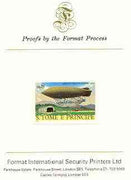 St Thomas & Prince Islands 1980 Airships 8Db (Ville de Lucerne) imperf proof mounted on Format International proof card