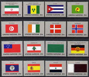 United Nations (NY) 1987 Flags of Member Nations #9 complete set of 16 unmounted mint, SG 537-52