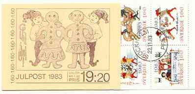 Sweden 1983 Christmas (Chritmas Cards) 19k20 booklet complete with first day cancels, SG SB368