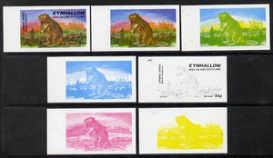 Eynhallow 1977 North American Animals 25p (Beaver) set of 7 imperf progressive colour proofs comprising the 4 individual colours plus 2, 3 and all 4-colour composites unmounted mint
