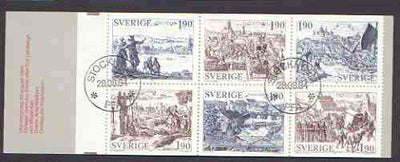 Sweden 1984 Old Towns 11k40 booklet complete with first day cancels, SG SB375