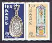 Sweden 1976 Europa (Handicrafts) set of 2 unmounted mint SG 887-88