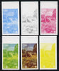 Staffa 1977 Wild Animals 2p (Mara & Anteater) set of 6 imperf progressive colour proofs comprising the 4 individual colours plus 2 and all 4-colour composites unmounted mint